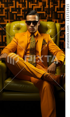 Portrait of a gentleman, stylish serious man, elegant luxurious suit, confident look, beautiful pose, suite impeccably richly . Portrait of a gentleman, stylish serious man, elegant luxurious suit, confident look, beautiful pose, suite impeccably richly . 113713415