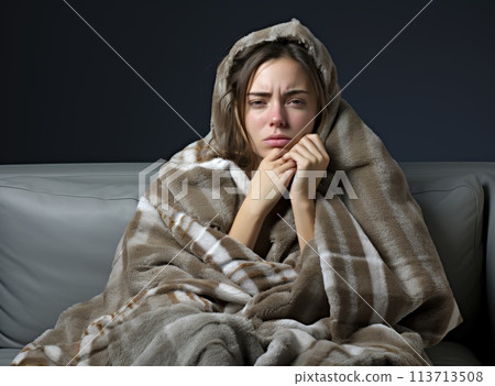 The ill person feels sick, has a cold, a virus. fever, runny nose, sore throat. bacterial ailment. Acute respiratory infection headache coughing, sneezing nasal congestion, runny nose, lacrimation. 113713508