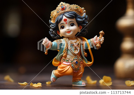 Krishna janmashtami, yearly Hindu festival that celebrates the birth of Krishna, the eighth incarnation of Vishnu, supreme God, of the Vaishnava tradition of Hinduism, Religious cultural. Krishna janmashtami, yearly Hindu festival that celebrates the birth of Krishna, the eighth incarnation of Vishnu, supreme God, of the Vaishnava tradition of Hinduism, Religious cultural. 113713744