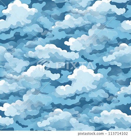 Camouflage pattern based on blue sky and clouds 113714102