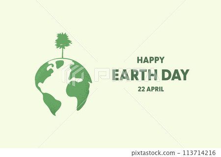 Earth Day and World Environment Day concept.Earth with tree. Ecology and environment background. Vector illustration. 113714216