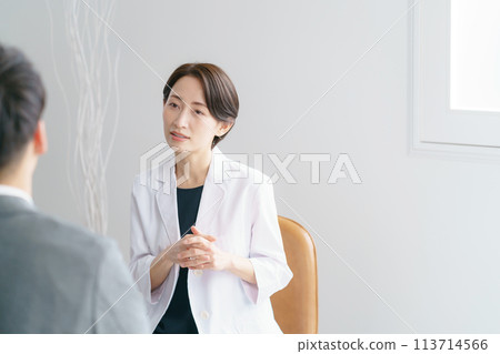 Photo of a female doctor examining a patient Photo of a female doctor examining a patient 113714566