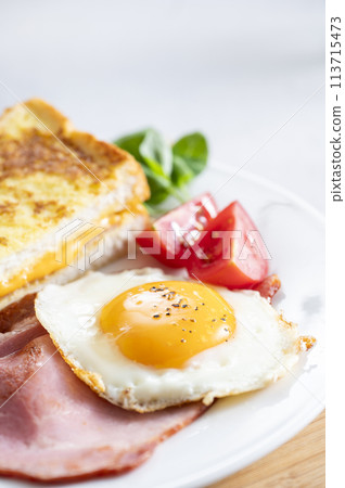 Croque Monsieur and Ham and Eggs 113715473