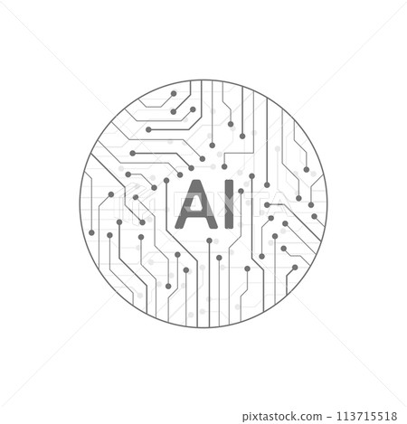 Artificial intelligence circuit line style. Machine learning design. Smart network digital technology. AI. Vector illustration Artificial intelligence circuit line style. Machine learning design. Smart network digital technology. AI. Vector illustration 113715518