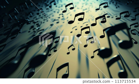 Abstract background material with musical notes and music 113715534