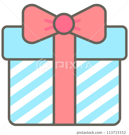 Kids hand drawn kawaii birthday party cute elements set gift box 113715552