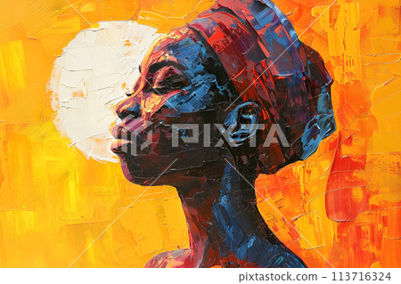 African american woman on sunrise 113716324