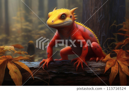 Salamander in cartoon style. 113716524