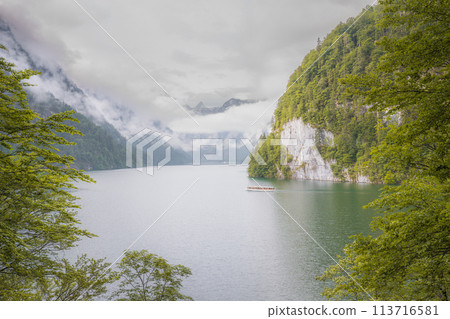Konigsee lake near Jenner mount in Berchtesgaden National Park, Alps Germany Konigsee lake near Jenner mount in Berchtesgaden National Park, Alps Germany 113716581