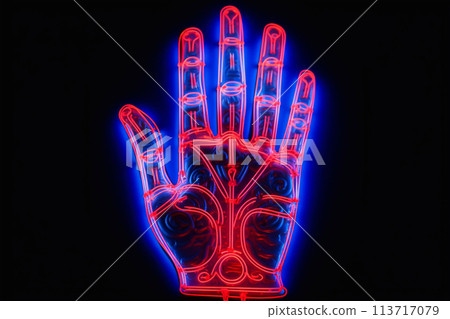 Palmistry neon. Prediction of the future. 113717079