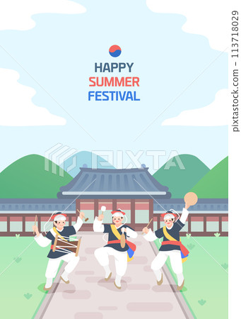 Summer Festival Travel Illustration  113718029