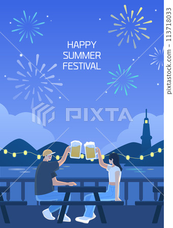 Summer Festival Travel Illustration  113718033