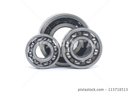 Deep groove ball bearings isolated on white background 113718513