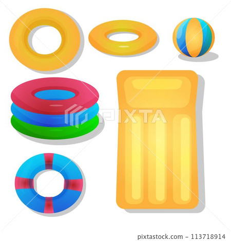 Set of isolated rubber swimming rings.  113718914