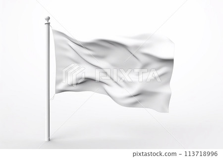Blank white flag. Flag mockup. 113718996