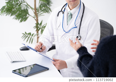 Medical image Doctor patient face-to-face 113719002