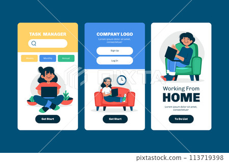 Work from home app design set 113719398
