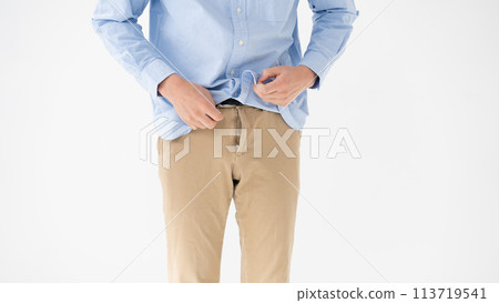 Middle-aged men's trousers with zipper Middle-aged men's trousers with zipper 113719541