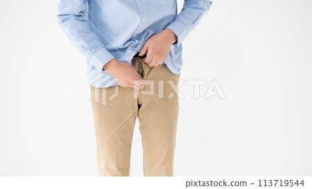 Middle-aged men's trousers with zipper Middle-aged men's trousers with zipper 113719544