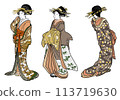 Courtesan of Yoshiwara (copy of Utamaro's painting) 113719630