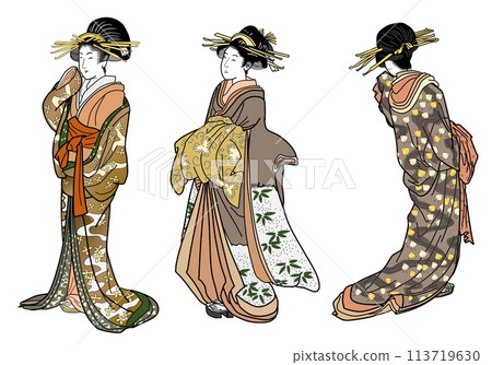 Courtesan of Yoshiwara (copy of Utamaro's painting) 113719630