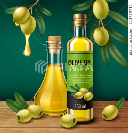 Realistic olive oil illustration 113719712