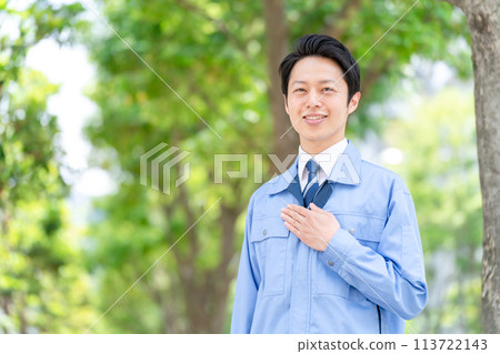 商人，中年男子，工作服 113722143