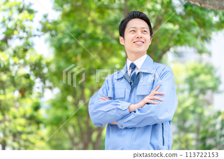 商人，中年男子，工作服 113722153