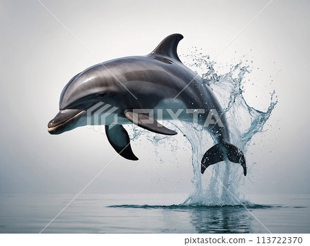Jumping Dolphin [AI generated, professional finish] 113722370