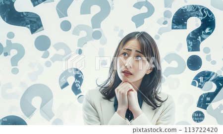 Thinking young Japanese woman AI generated image Thinking young Japanese woman AI generated image 113722420