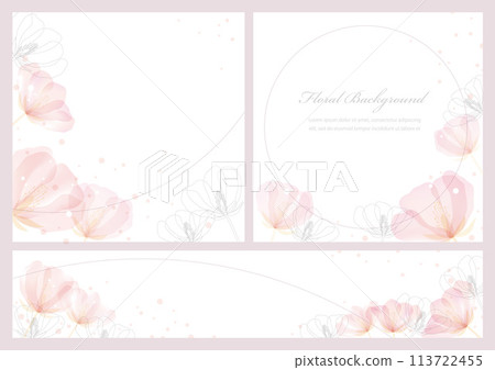 水彩風格矢量花卉背景集 113722455