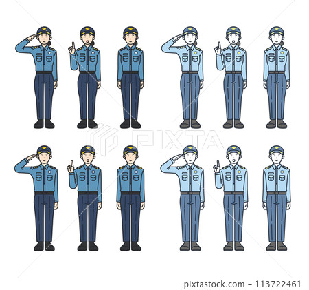 illustrations of various police poses illustrations of various police poses 113722461