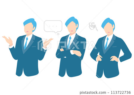 Business people who are giving up, thinking, or feeling down because things aren't going well Business people who are giving up, thinking, or feeling down because things aren't going well 113722736