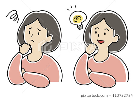 一個有想法的人、一個遇到麻煩的人、一個女人的插圖 一個有想法的人、一個遇到麻煩的人、一個女人的插圖 113722784