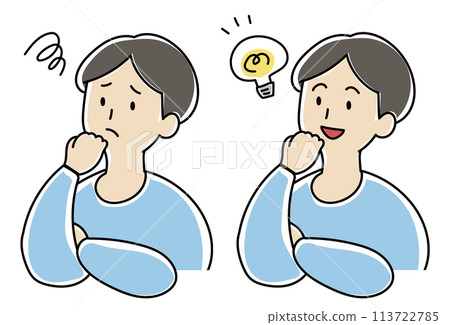 一個有想法的人、一個遇到麻煩的人、一個男人的插圖 113722785