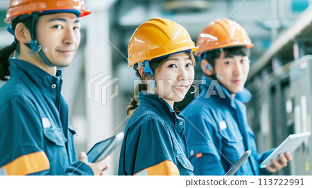 工廠工作制服員工AI生成圖像 113722991