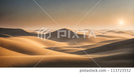Landscape bathed in the glow of the sun, minimalistic design Landscape bathed in the glow of the sun, minimalistic design 113723552