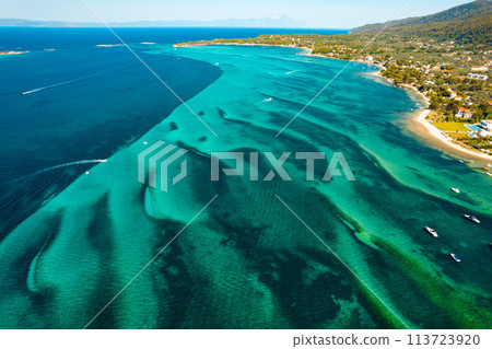 View of the beach in the Mediterranean Sea 113723920