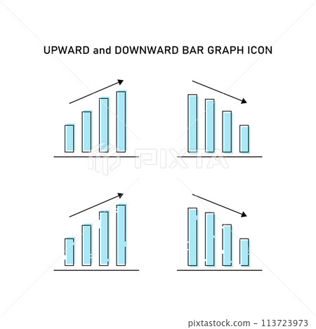 Light blue bar graph icon set 113723973
