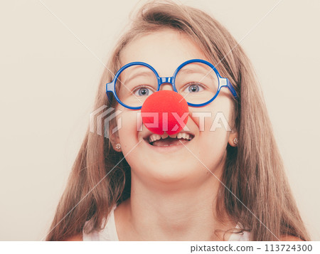 Little girl with red nose Little girl with red nose 113724300