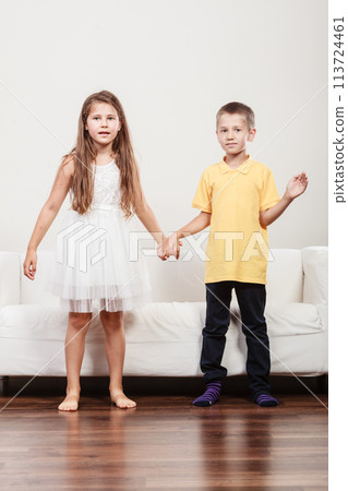Cute kids little girl and boy. 113724461