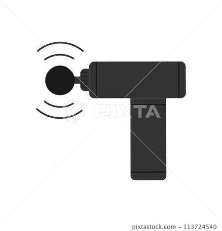 Massage gun isolated on white background. Percussion massager vector flat illustration 113724540