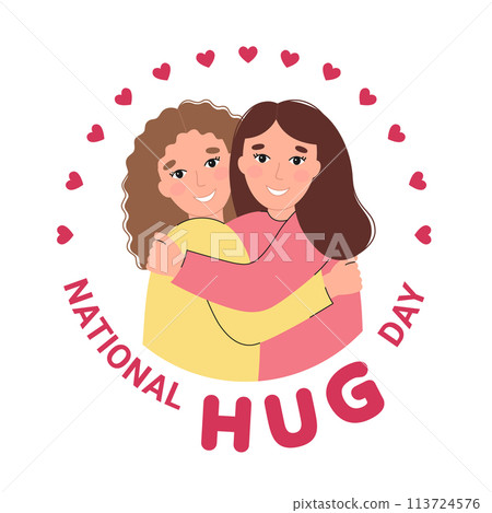 National Hug Day vector illustration. Greeting...-插圖素材 [113724576 ...