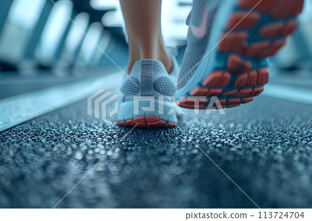 Close-up of a person's shoe while walking. Suitable for accompanying articles about the walking benefits, articles recommending places to walk for exercise, posting pictures with quotes about walking Close-up of a person's shoe while walking. Suitable for accompanying articles about the walking benefits, articles recommending places to walk for exercise, posting pictures with quotes about walking 113724704
