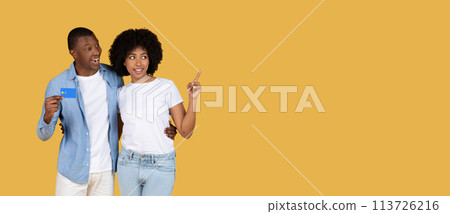 Couple making a decision with credit card 113726216