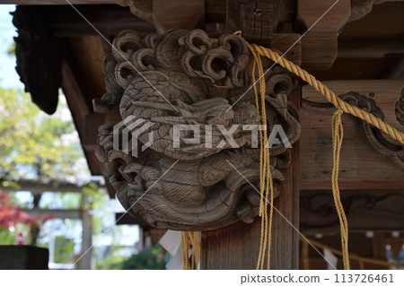 "Blue Dragon" on the pillar of Matsudo Shrine's Chozuya 113726461