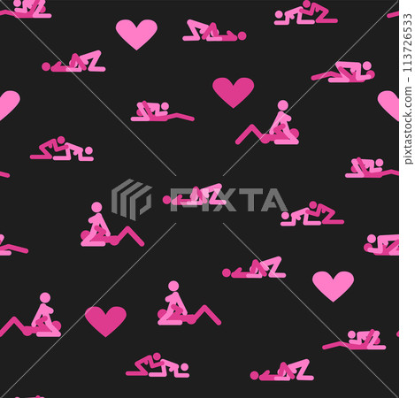 Kama Sutra, seamless pattern, design, poster, fabric. Kamasutra, sketchy poses for making love. Set. Kama Sutra, seamless pattern, design, poster, fabric. Kamasutra, sketchy poses for making love. Set. 113726533
