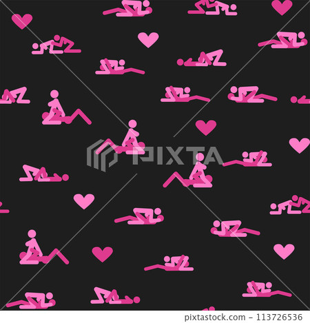 Kama Sutra, seamless pattern, design, poster, fabric. Kamasutra, sketchy poses for making love. Set. Kama Sutra, seamless pattern, design, poster, fabric. Kamasutra, sketchy poses for making love. Set. 113726536