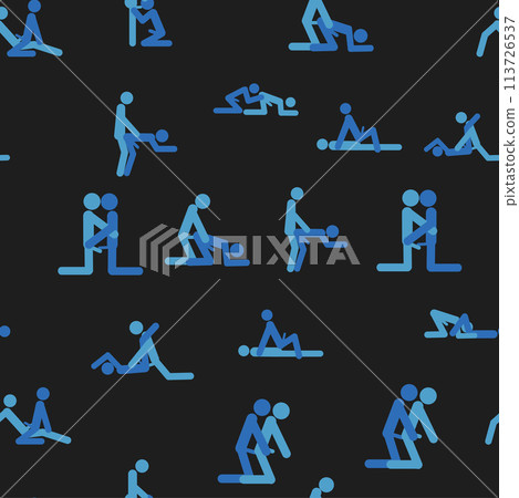 Kama Sutra, seamless pattern, design, poster, fabric. Kamasutra, sketchy poses for making love. Set. 113726537