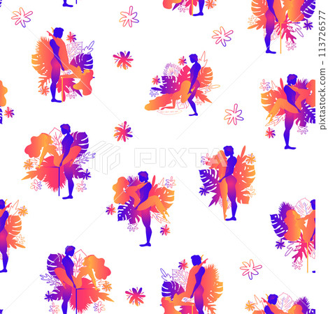 Kama Sutra, seamless pattern, design, poster, fabric. Kamasutra, sketchy poses for making love. Set. Kama Sutra, seamless pattern, design, poster, fabric. Kamasutra, sketchy poses for making love. Set. 113726577